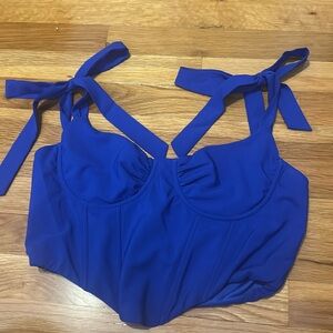 blue corset top